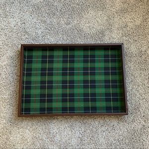 Ralph Lauren Plaid & Leather Tray